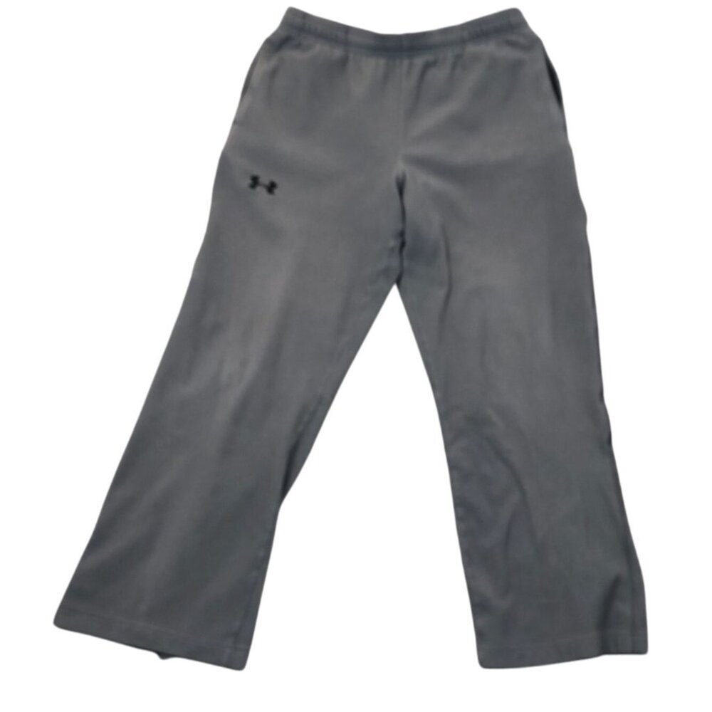 Under Armour Mens Sweatpants Medium Straight Ankle Zip Gray Fleece Activewear